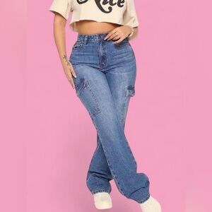 Fashion Nova Blue Flare Jeans